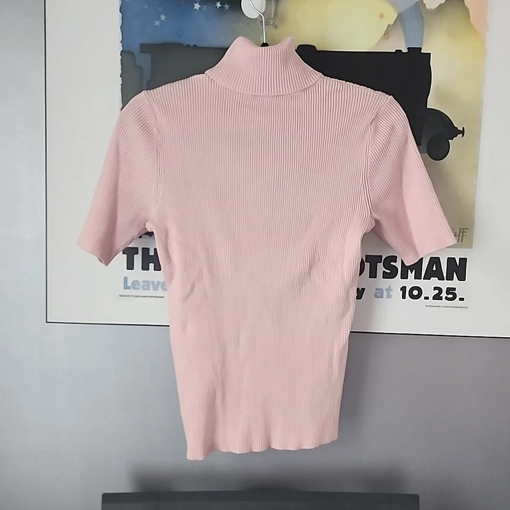 Pink Short Sleeve Turtleneck - Picture 5 of 7